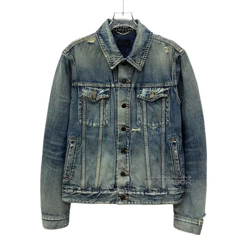 Yves Saint Laurent YSL Blue Washed Denim Jacket S. Size US S / EU 44-46 / 1 - 1 Thumbnail