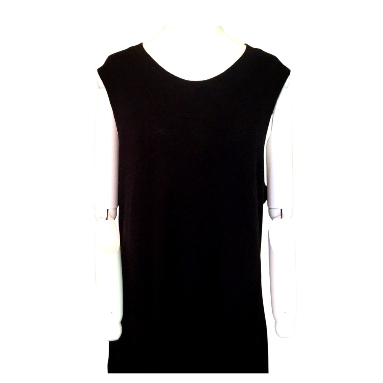 Other Tried & True Black Cotton Slub Tank Dress Large 14-16 NWT Size L / US 10 / IT 46 - 4 Thumbnail