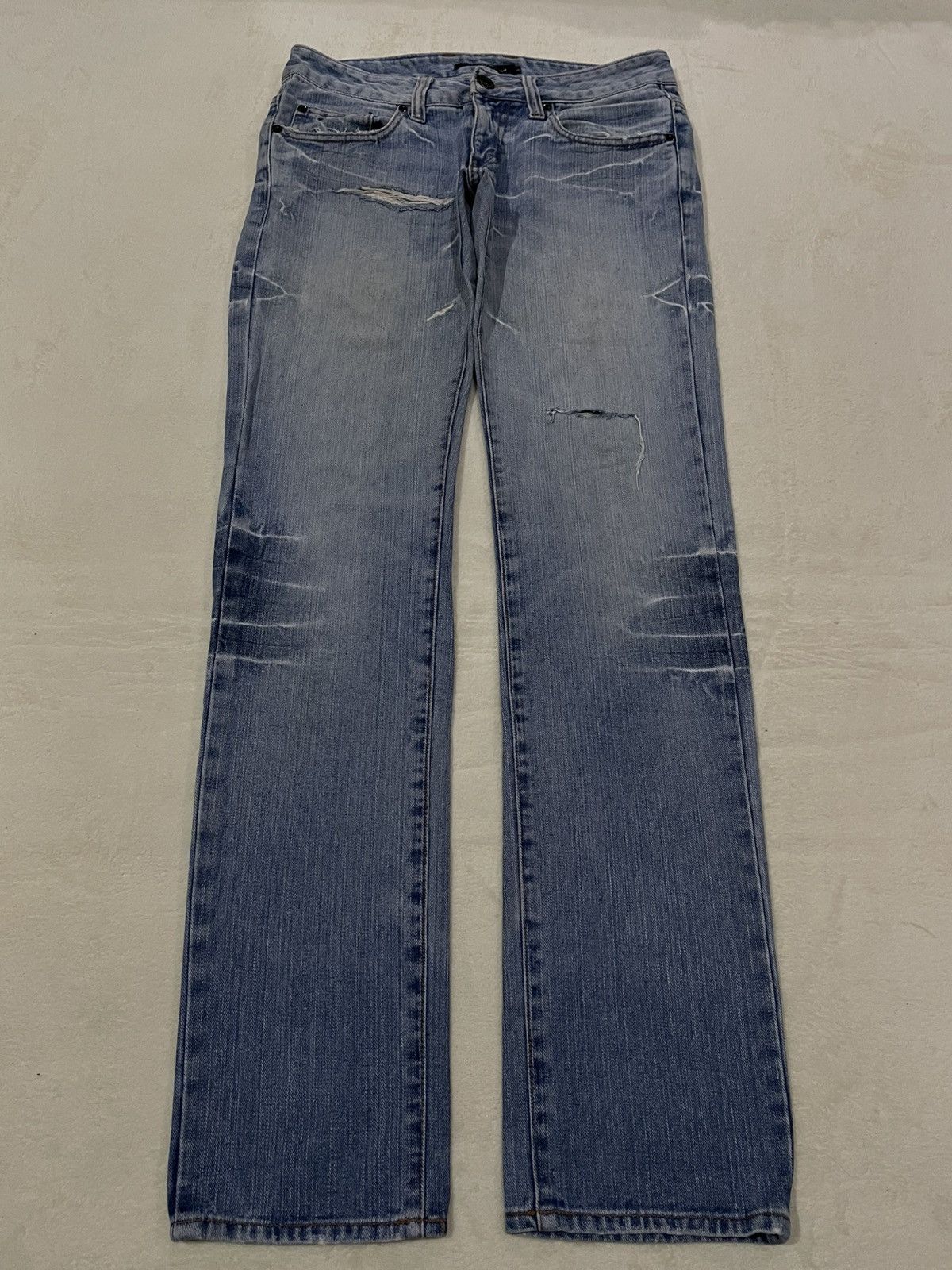 Japanese Brand Vintage Root Three Style Mudwash Distress Faded Denim Jeans Size US 32 / EU 48 - 1 Thumbnail