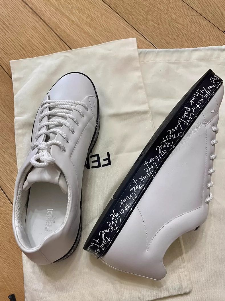 Fendi Fendi White Flat Sneakers for Men Size US 9 / EU 42 - 4 Thumbnail
