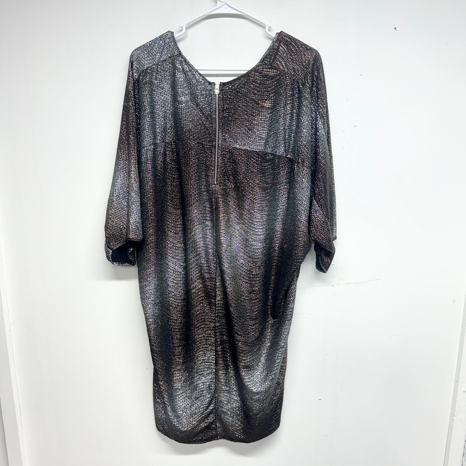 Zara Zara Basic Evening M Silver Brown Metallic Mini Dress Size M / US 6-8 / IT 42-44 - 3 Thumbnail