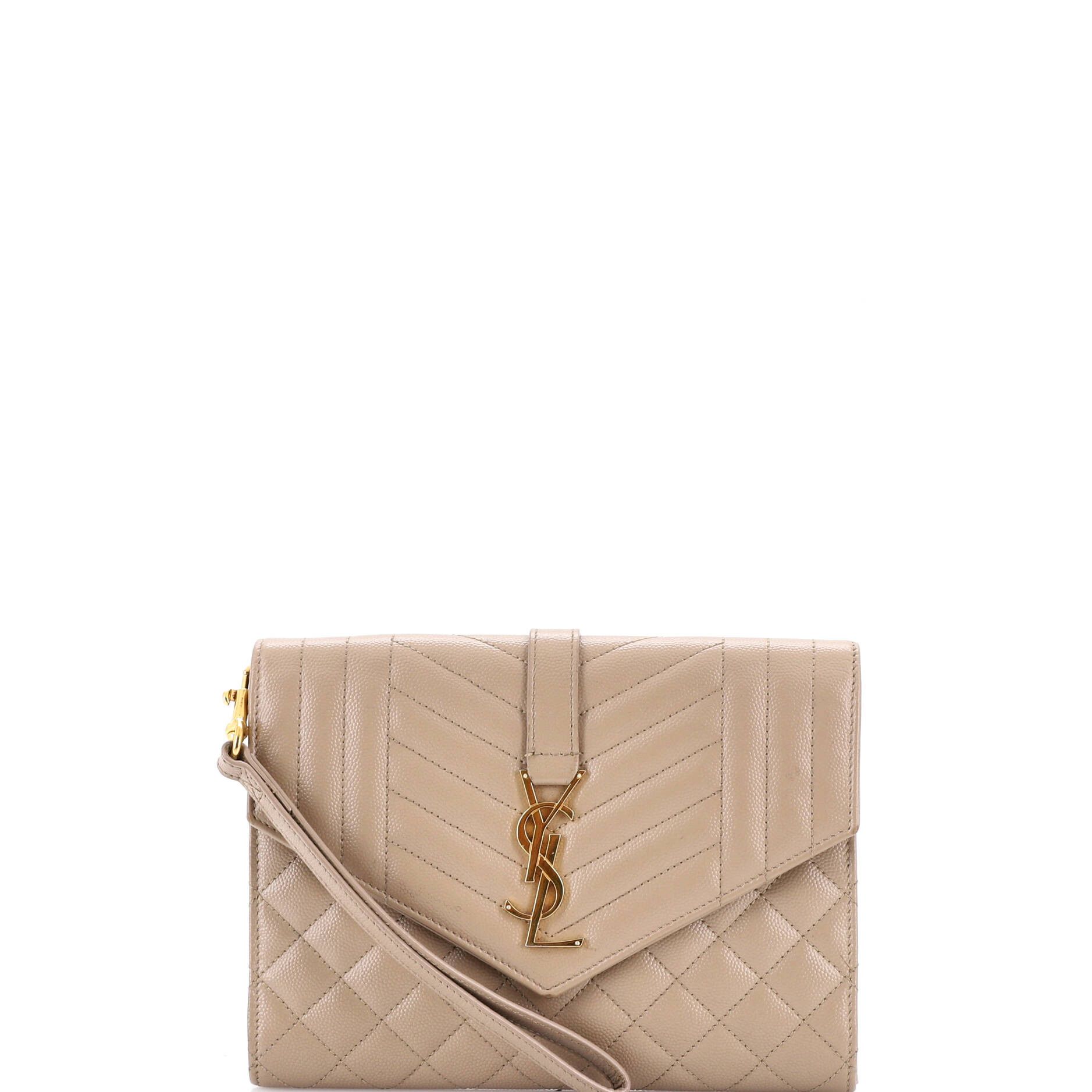 Saint Laurent Paris Classic Monogram Envelope Wristlet Clutch Size ONE SIZE - 1 Thumbnail