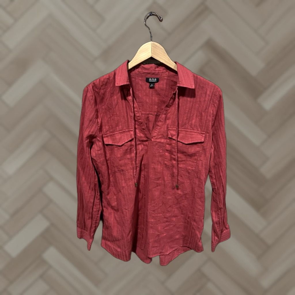 Vintage A New Approach Blouse Shirt Red Long Sleeve Pullover NWT Size S Womens Size S / US 4 / IT 40 - 1 Thumbnail