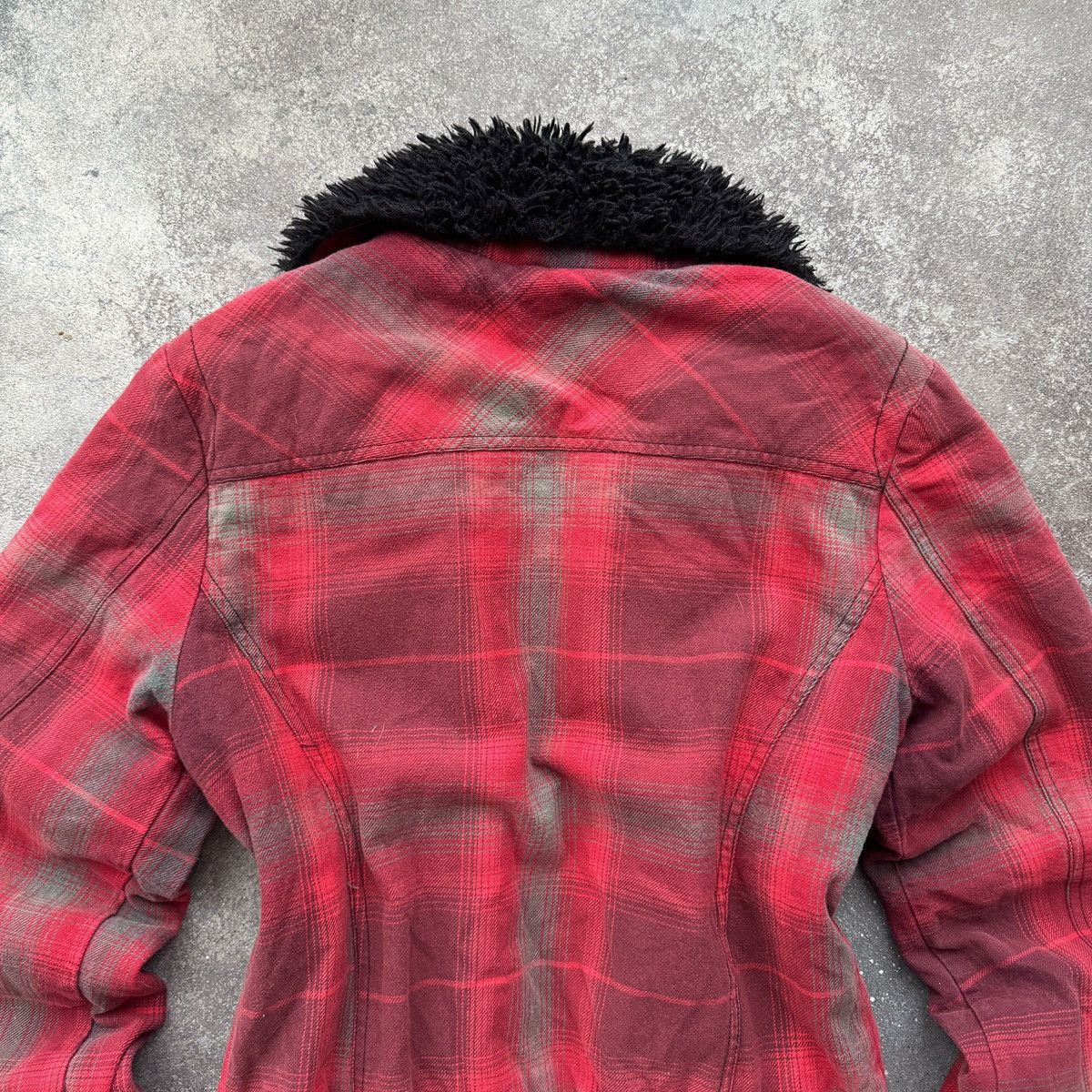 Fox Racing Fox Racing Y2K Grunge Biker Style Faux Fur Plaid Jacket Size L / US 10 / IT 46 - 10 Thumbnail