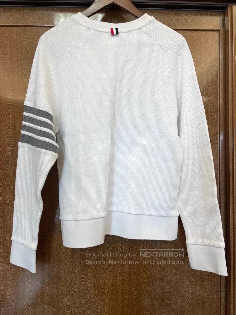 Thom Browne Thom Browne White Waffle Sweatshirt Size US L / EU 52-54 / 3 - 2 Thumbnail