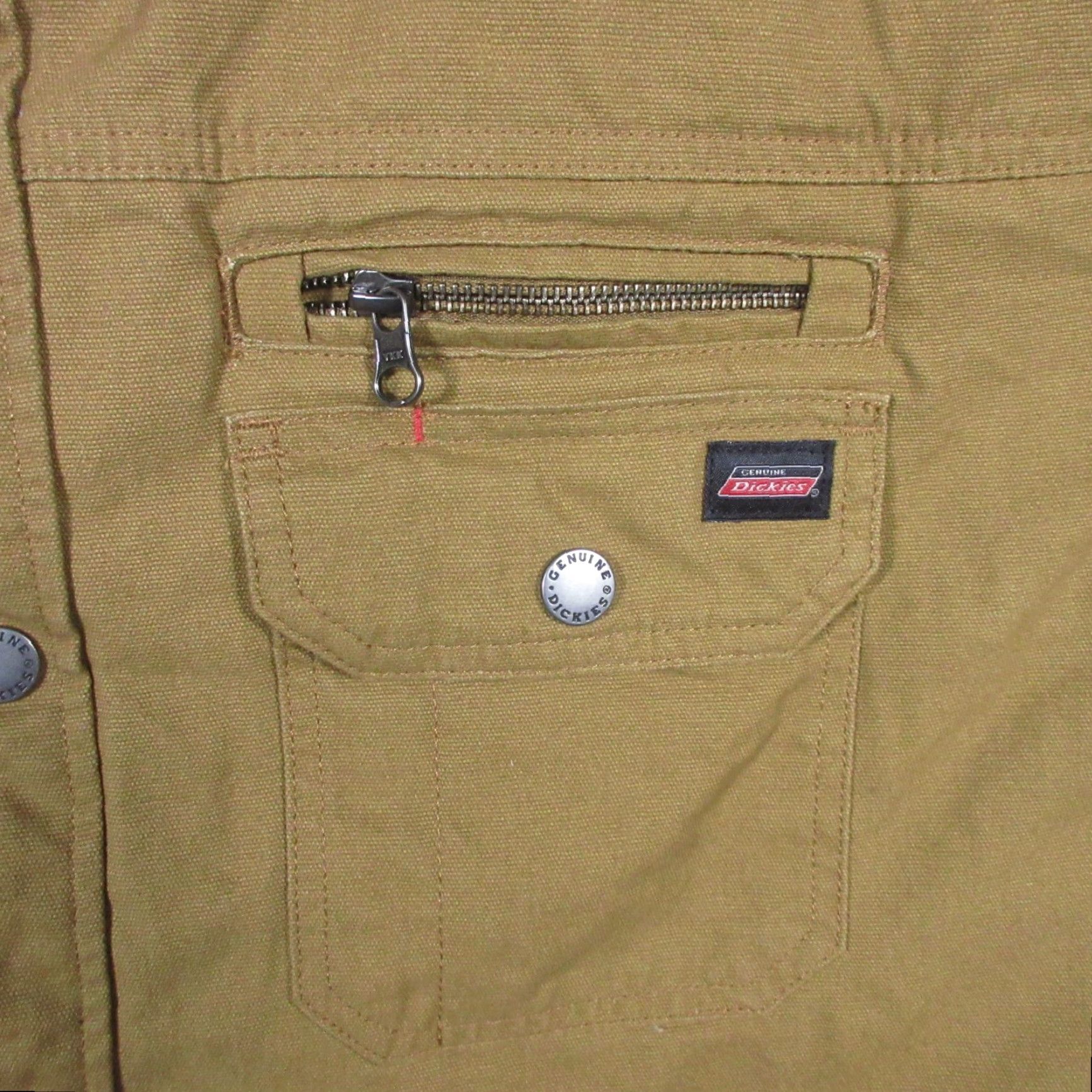 Dickies Dickies Jacket Mens 2XL Hooded Canvas Insulated Work Coat Brown Zip Snap Full Zip Pockets Size US XXL / EU 58 / 5 - 6 Thumbnail