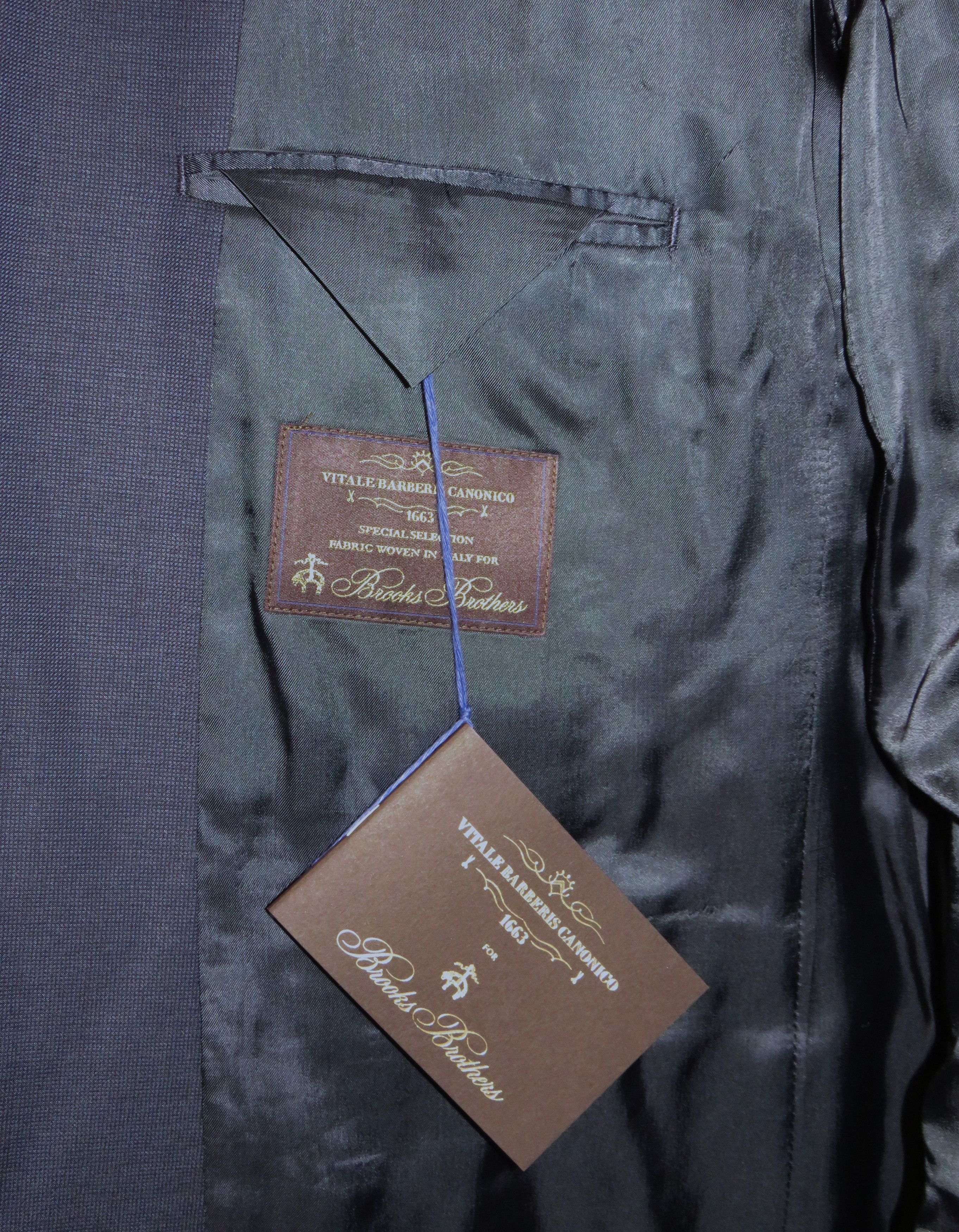 Brooks Brothers 1818 Traditional Vitale Blue Nailshead Two BTTN Suit 48R NWT Size 48R - 17 Thumbnail
