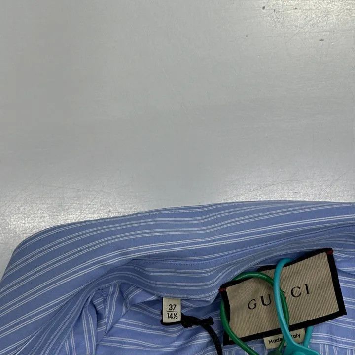 Gucci Gucci Gucci Striped Detail Button-Up Shirt for Men -2506 Size US M / EU 48-50 / 2 - 2 Thumbnail