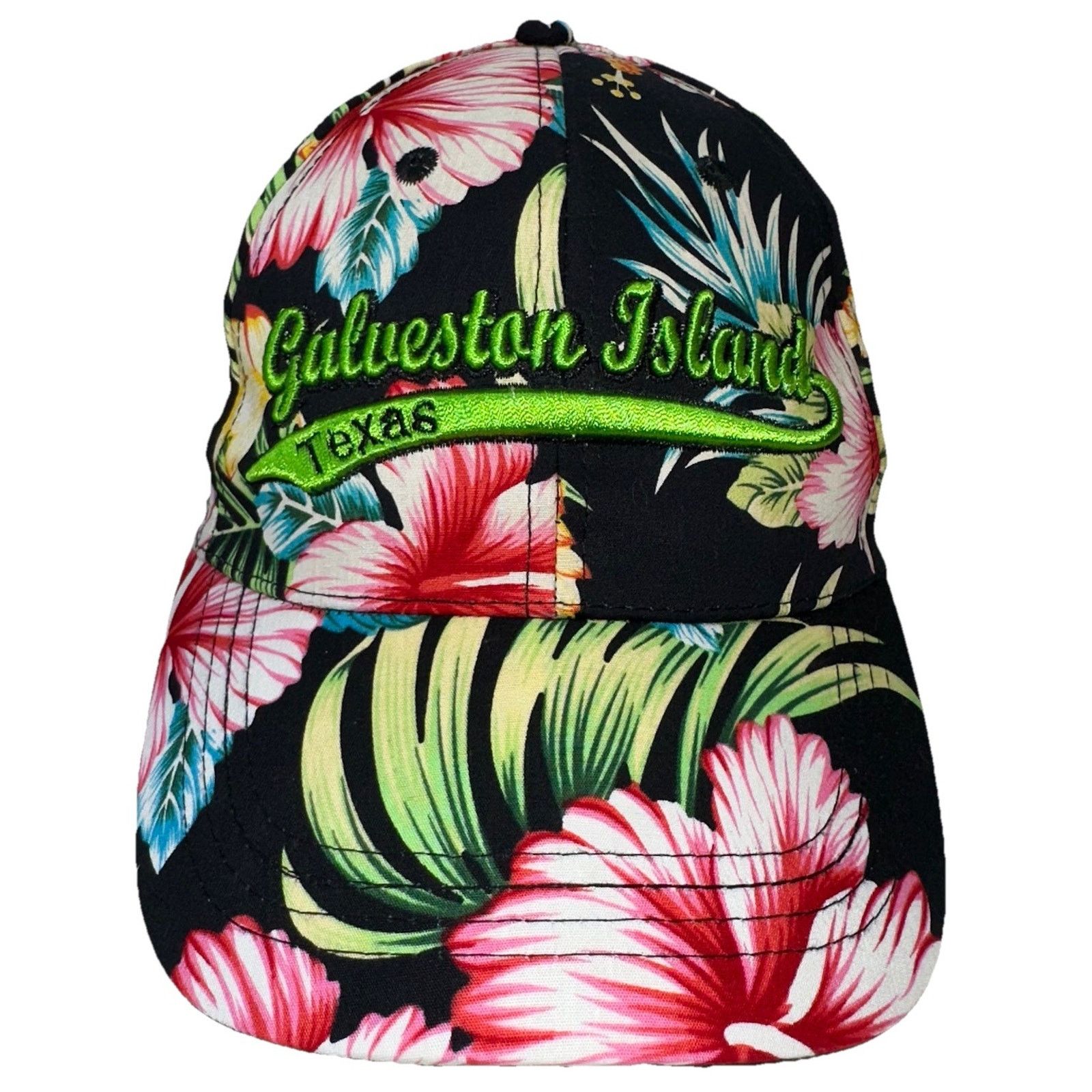 Other New Galveston Island Tx Embroidered Tropical StrapBack Hat Size ONE SIZE - 6 Thumbnail