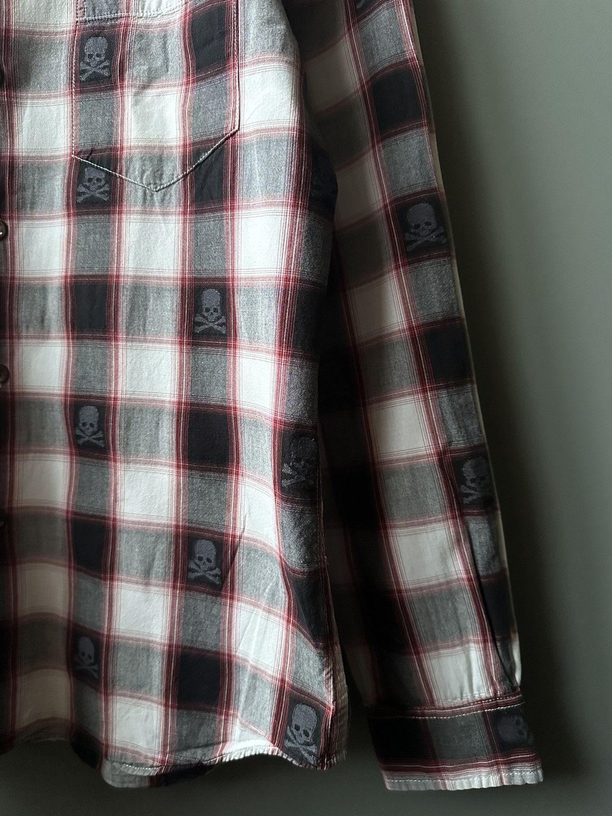 Japanese Brand Womens Tkmixpice Skull Check Shirt Size L Size L / US 10 / IT 46 - 4 Thumbnail