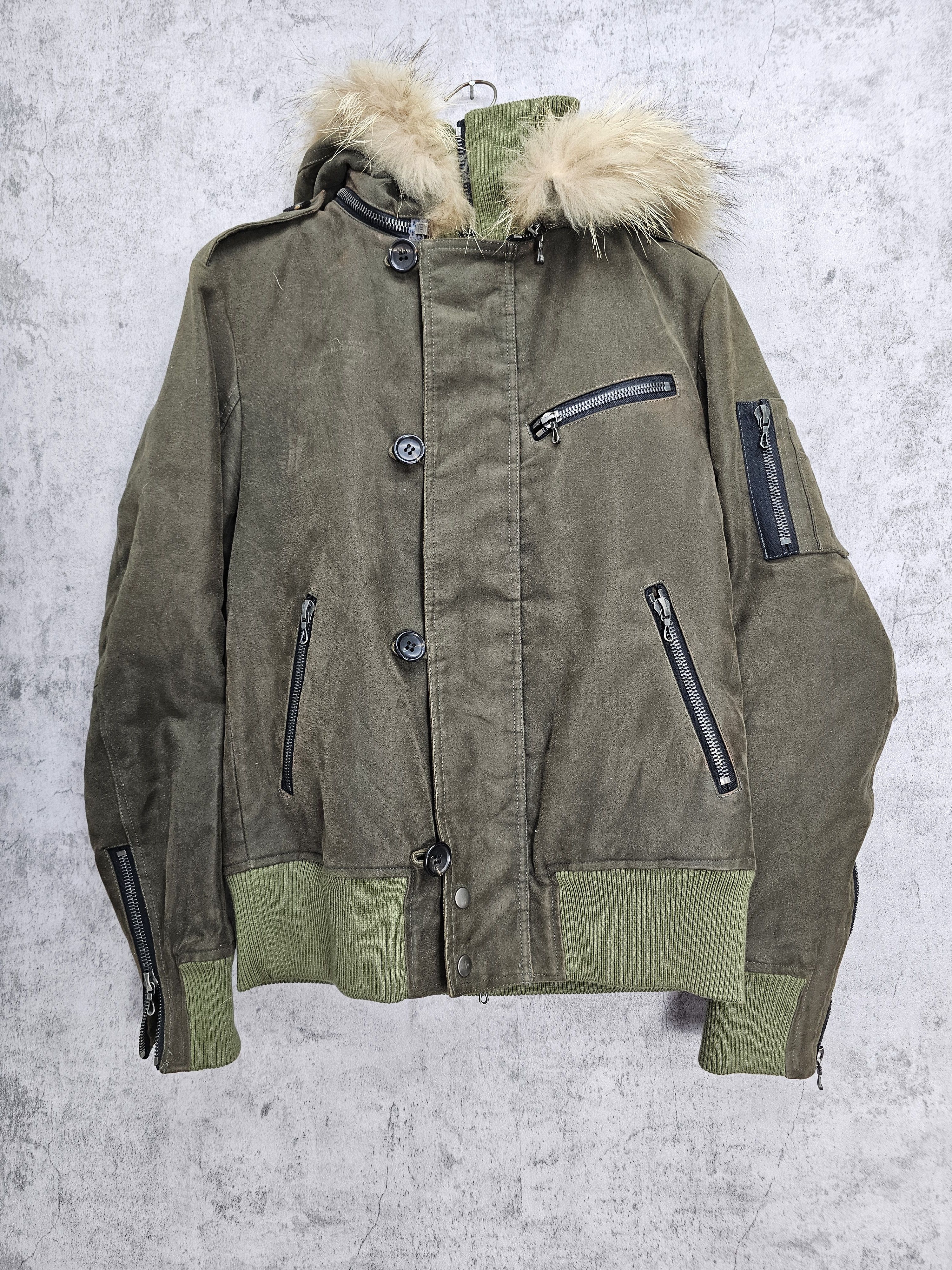 Japanese Brand × Shellac SHELLAC Riri Zipper Waxed Cotton Bomber Sherpa Jacket J0069 Size US M / EU 48-50 / 2 - 1 Thumbnail