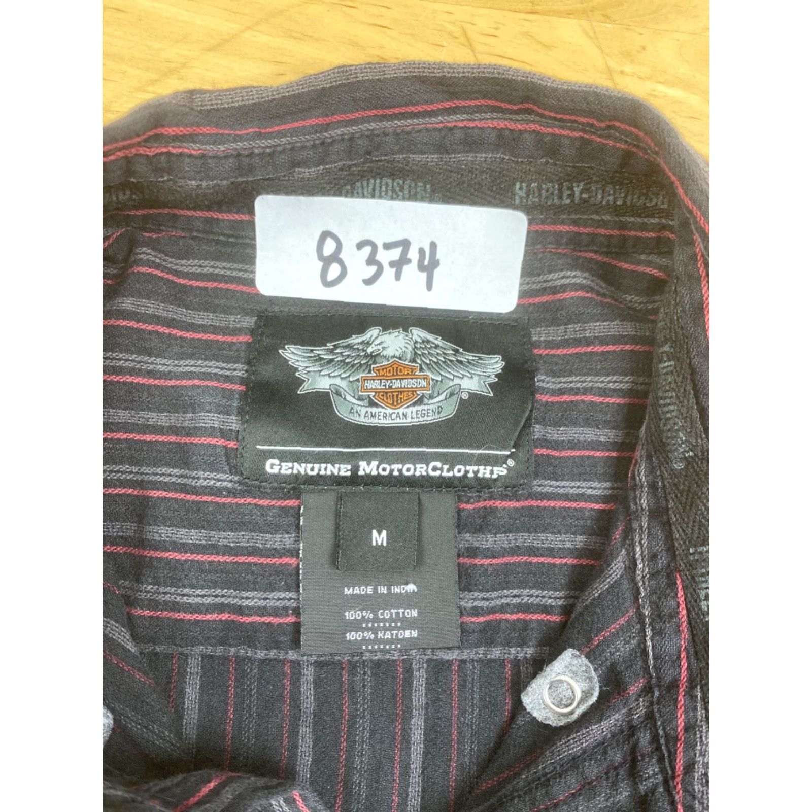 Harley Davidson Harley-Davidson Button-Up Shirt Mens M Striped Long Sleeve Casual Biker Size US M / EU 48-50 / 2 - 2 Thumbnail