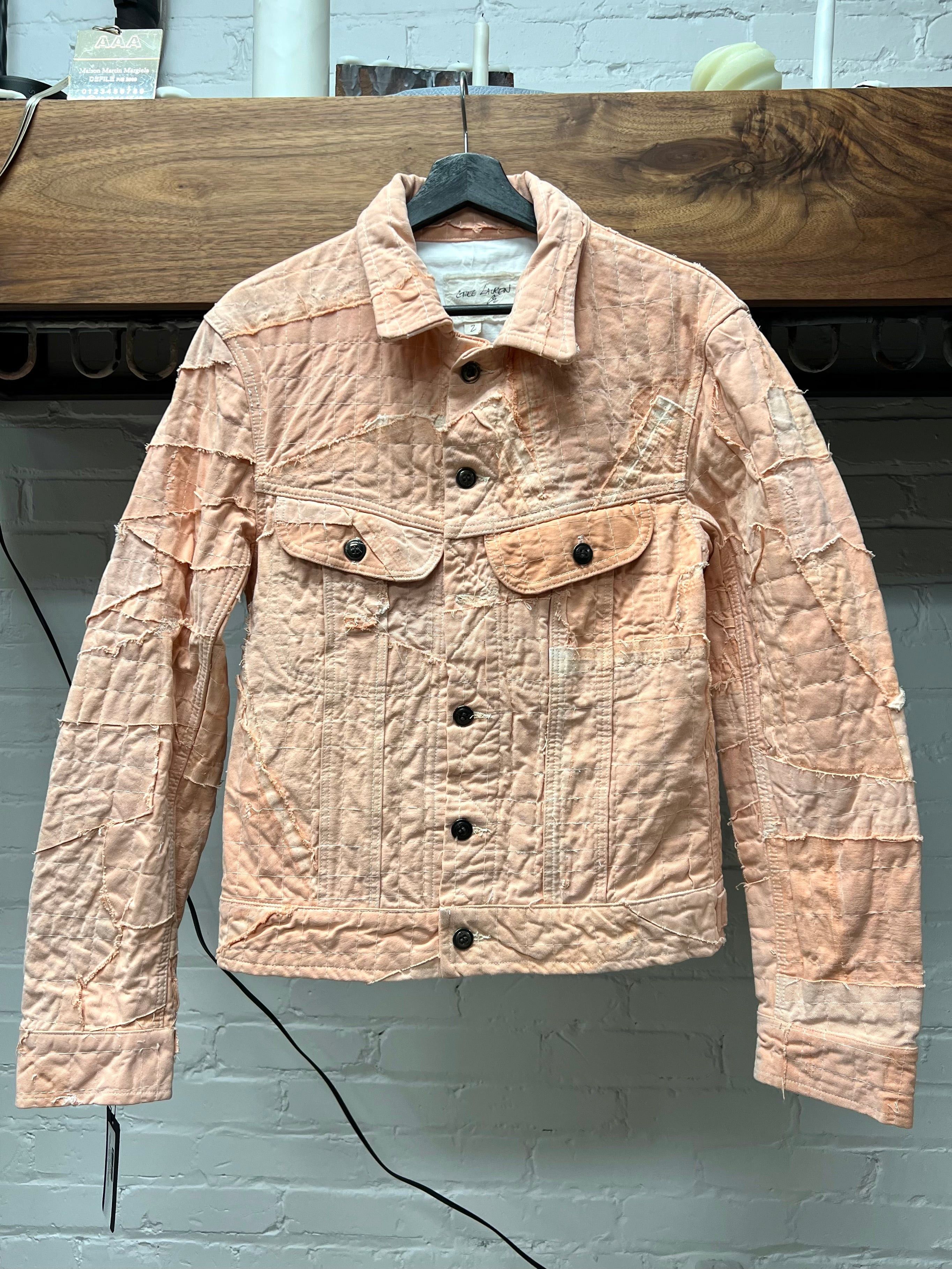 Greg Lauren Greg Lauren Pink Denim Reconstructed Denim Jacket Size US S / EU 44-46 / 1 - 1 Thumbnail