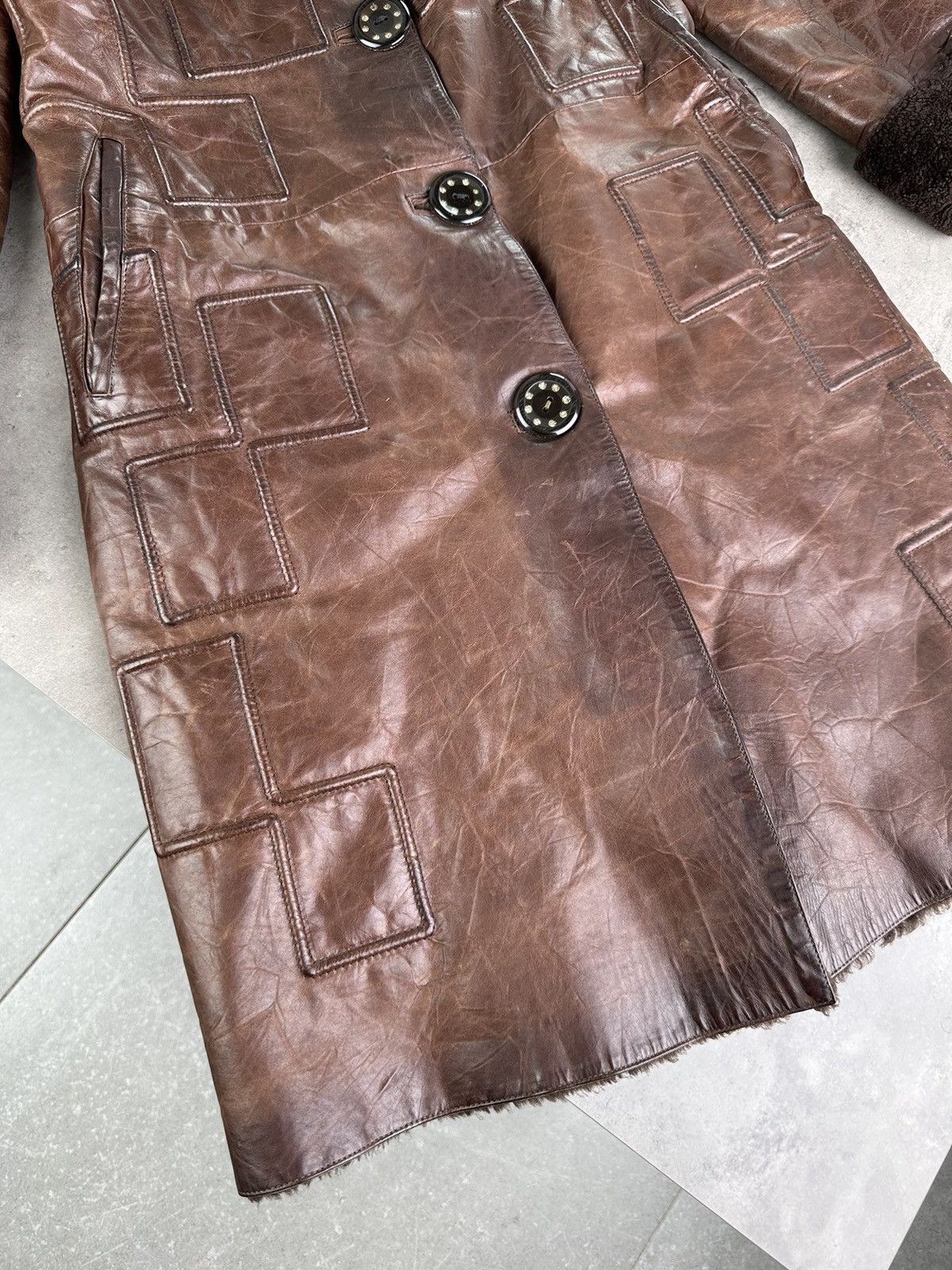 Japanese Brand Vintage Leather Coat Size XS / US 0-2 / IT 36-38 - 7 Thumbnail