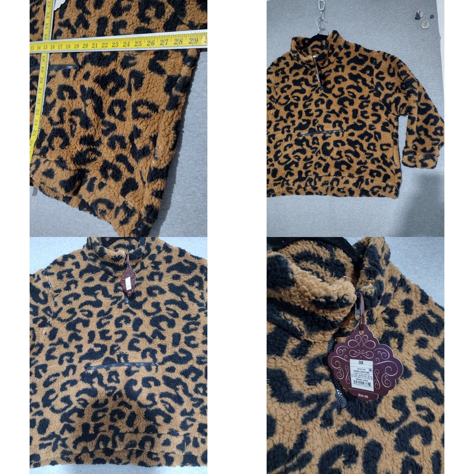 Vintage **Leopard Print Knox Rose Women's 3X Fall Sweatshirt** User: **3X Carmel Knox Rose Women's Leopard Print Sweatshirt** Size XXL / US 16-18 / IT 52-54 - 8 Thumbnail