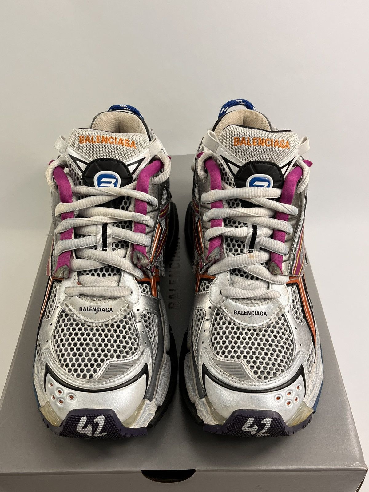 Balenciaga RUNNER MESH MULTICOLOUR SNEAKERS Size US 9 / EU 42 - 3 Thumbnail