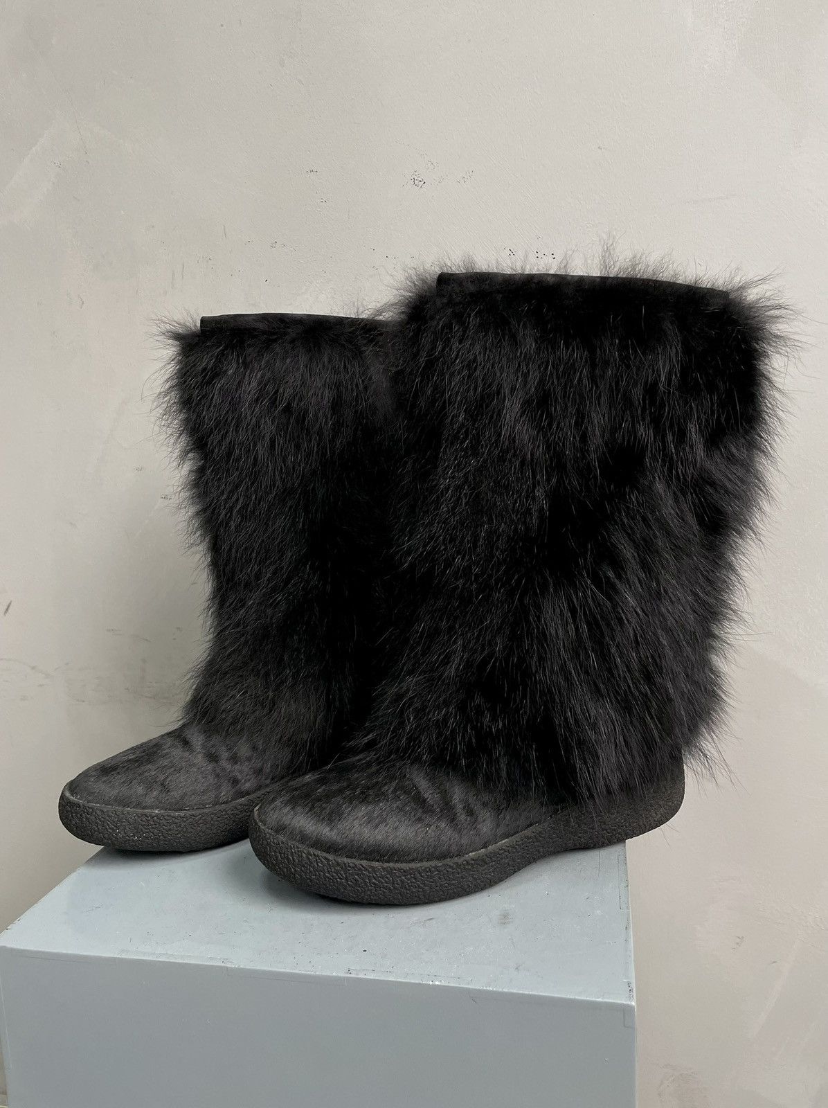 14th Addiction Rick owens style fur fuzzy opium gothic boots y2k Size US 6 / IT 36 - 6 Thumbnail