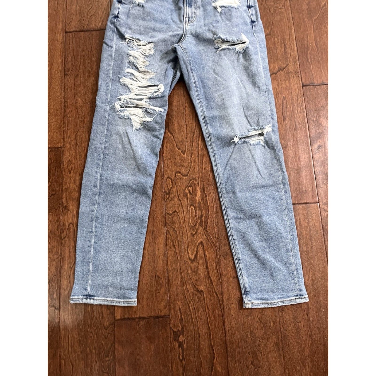 American Eagle Outfitters American Eagle Jeans Women Regular High Rise Distressed Jegging Blue 2 26in 25.5in Zip Pockets Stretch Size 26" / US 2 / IT 38 - 3 Thumbnail