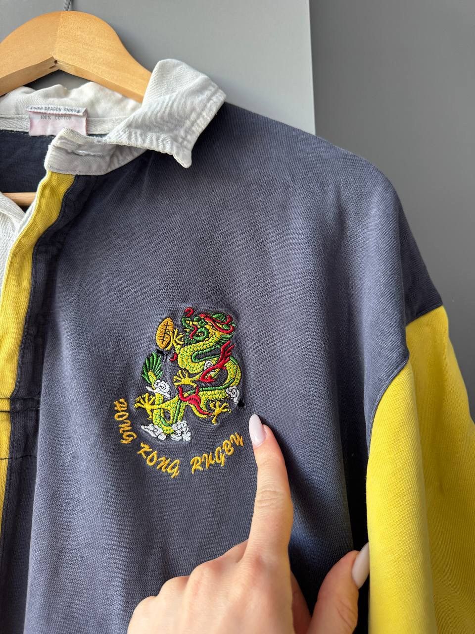 Vintage Vintage Hong Kong Rugby Polo Shirt Jersey L 90s Club Chinese Size US L / EU 52-54 / 3 - 4 Thumbnail