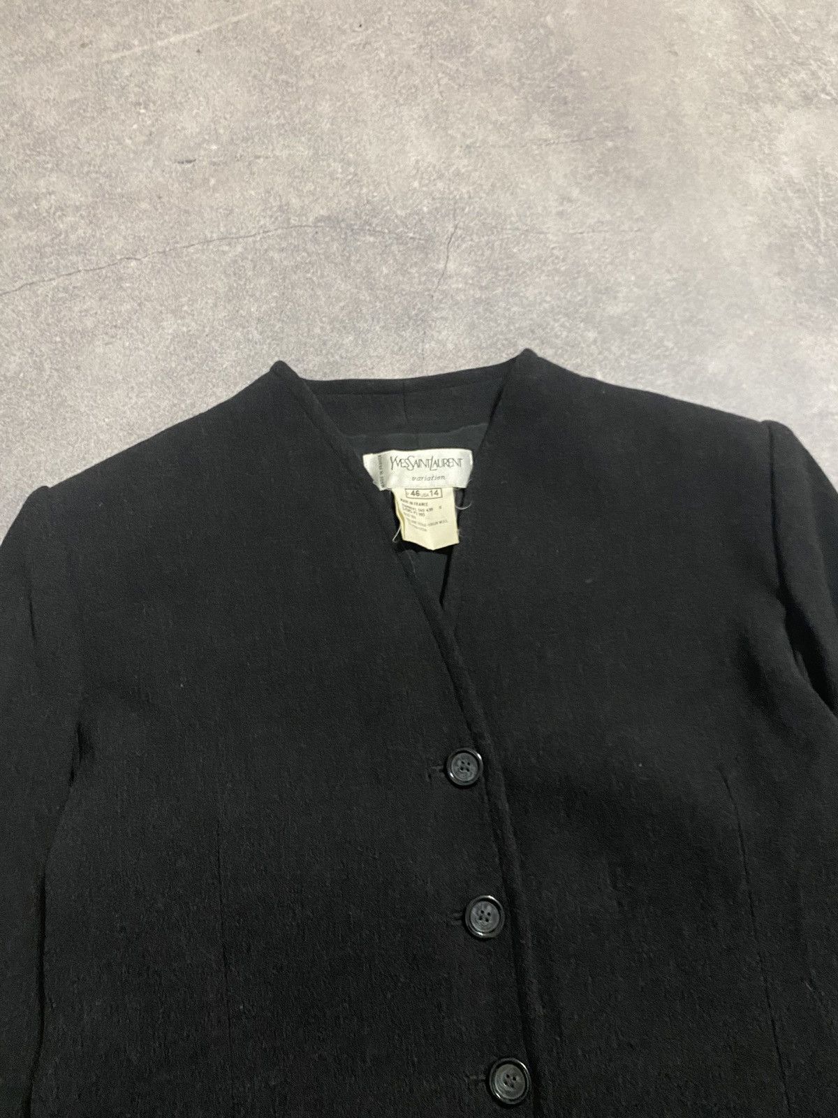 Vintage × Yves Saint Laurent Vintage 80s Yves Saint Laurent Jacket Women’s Wool Blazer Size XL / US 12-14 / IT 48-50 - 4 Thumbnail