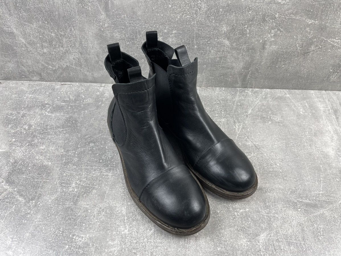 靴 black boots opium archive Archive Avant Garde Opium Black Leather Chelsea Boots Size