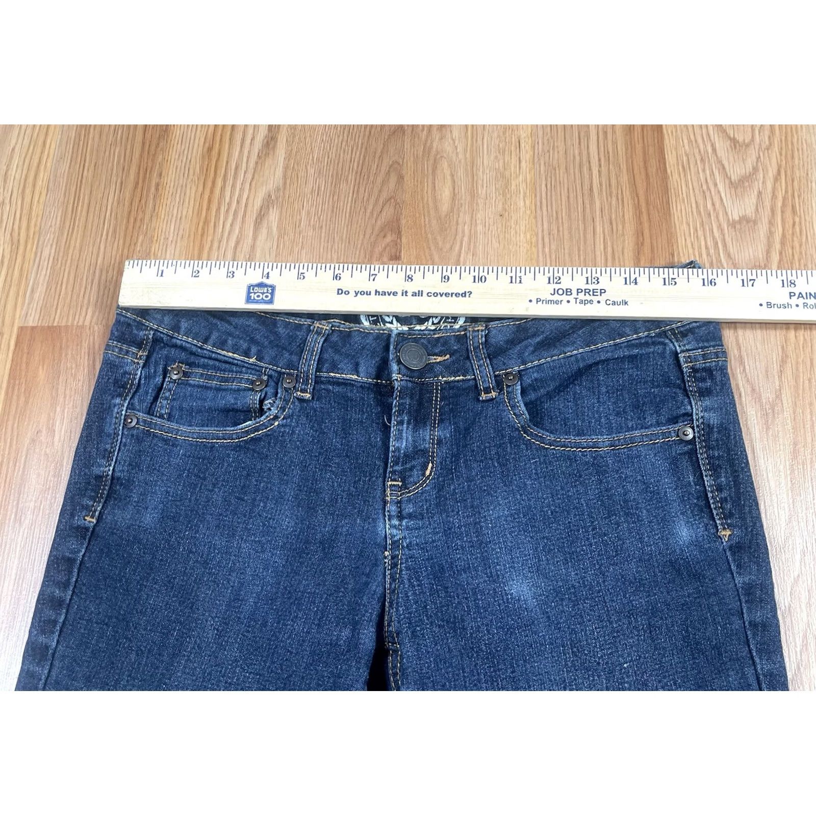 Denime SO Jeans Womens 11 Regular Skinny Leg Mid Rise Stretch Blue Denim Pants Size 32" / US 10 / IT 46 - 3 Thumbnail