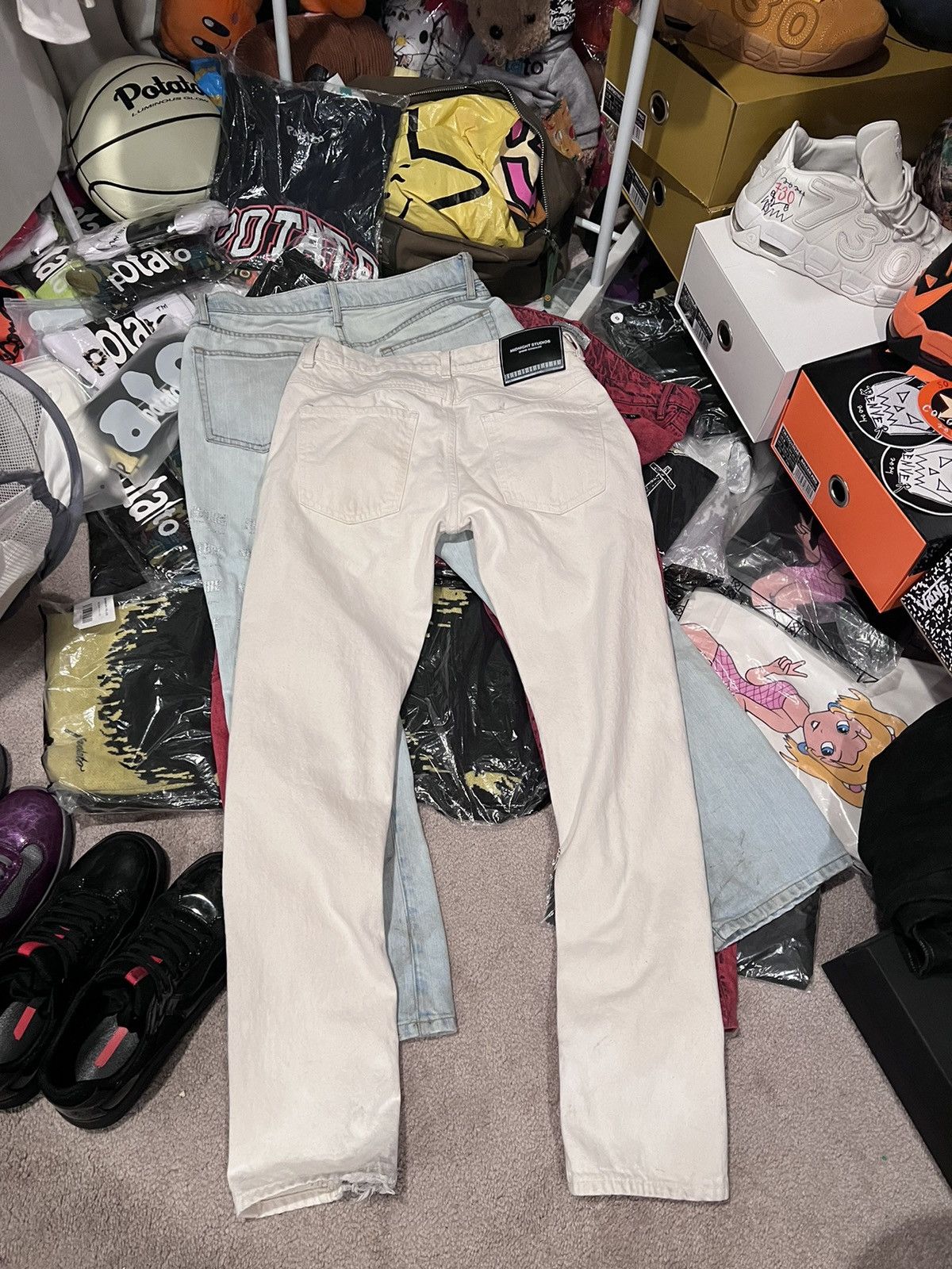 Midnight Studios Hollywood 5 Pocket Beige Denim Jeans | Midnight Studios | Size US 32 / EU 48 - 2 Thumbnail