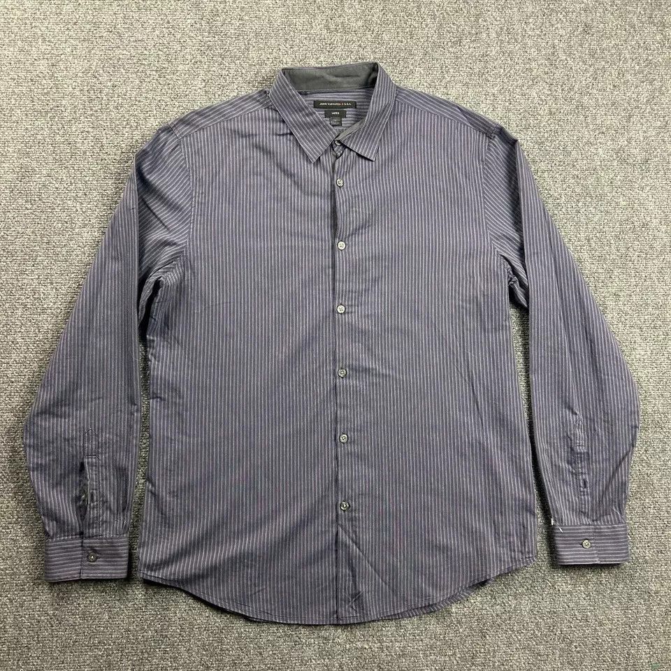 John Varvatos John Varvatos Shirt Mens Large Purple Striped Luxe Button Up Size US L / EU 52-54 / 3 - 1 Thumbnail