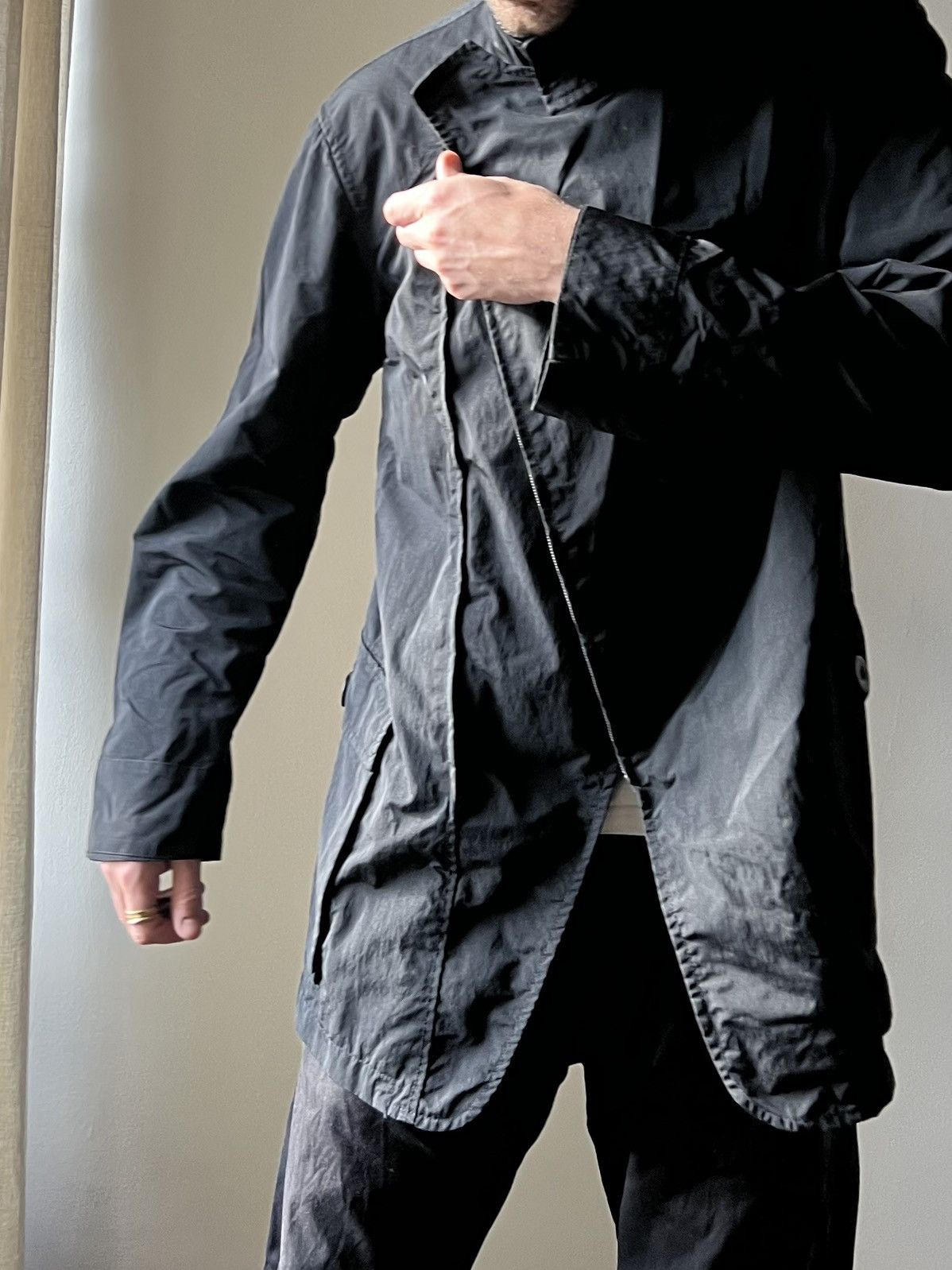 Giorgio Armani Giorgio Armani Black Label Asymmetrical Technical Zip Jacket Size US L / EU 52-54 / 3 - 4 Thumbnail