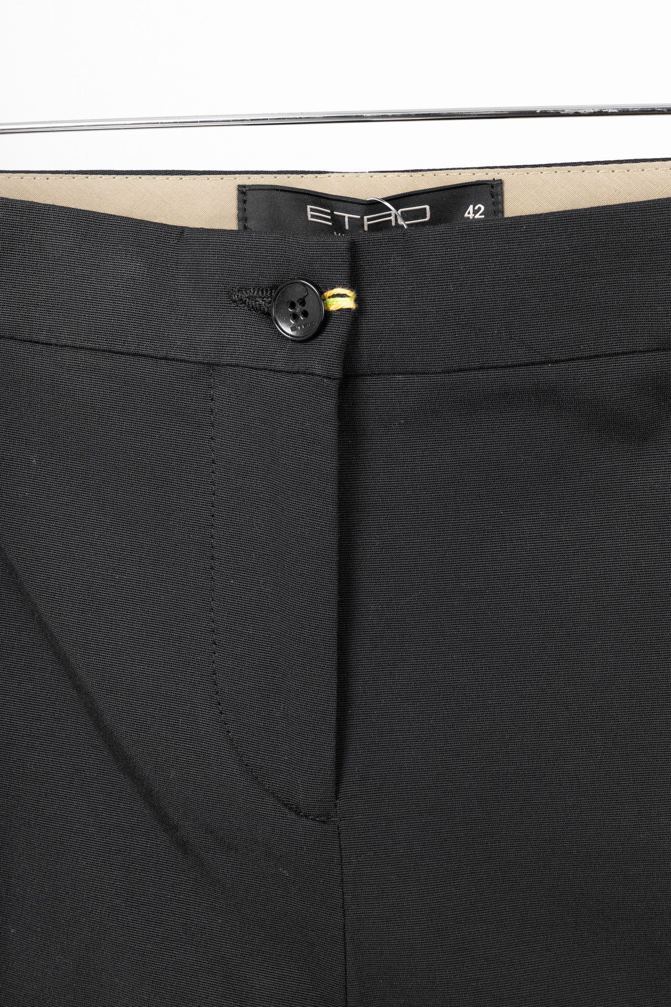 Etro Etro Black Cotton-Blend Cropped Trousers Size 28" / US 6 / IT 42 - 7 Thumbnail