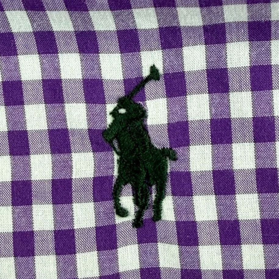 Polo Ralph Lauren VINTAGE Polo Ralph Lauren Oxford Shirt Purple Gingham Check Men 3XLT Tall Classic Pony Size US XXL / EU 58 / 5 - 3 Thumbnail