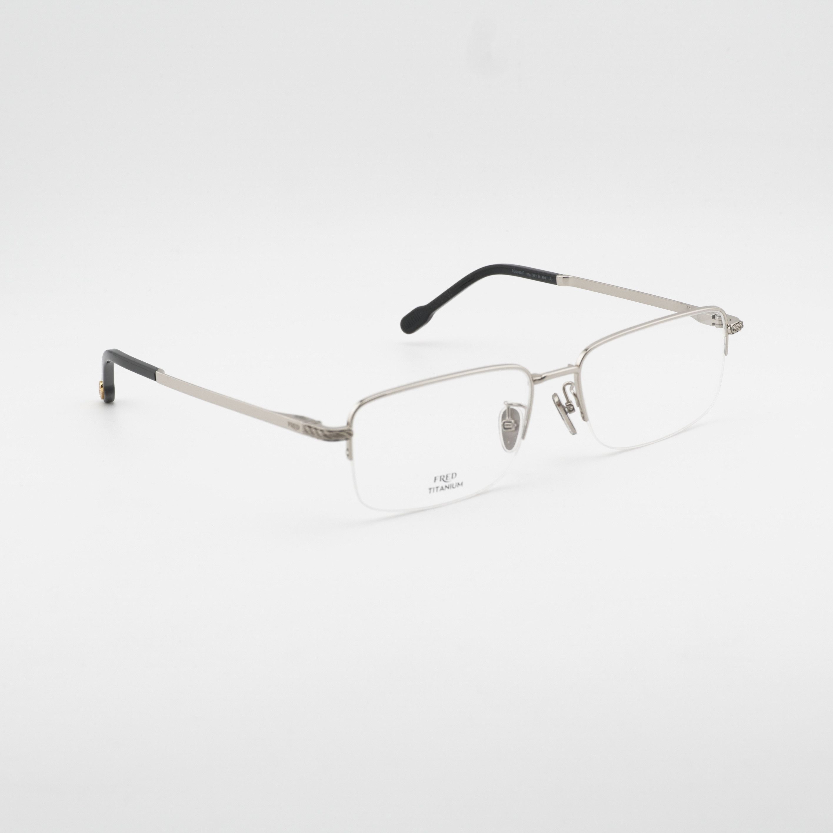 FRED Fred FG50024F 016 Eyeglasses Silver 56mm Rectangle Frame Size ONE SIZE - 1 Thumbnail