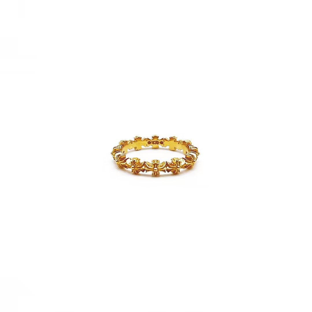 Chrome Hearts Chrome Hearts 22K Gold Tiny E Plus Band Ring Size ONE SIZE - 1 Thumbnail