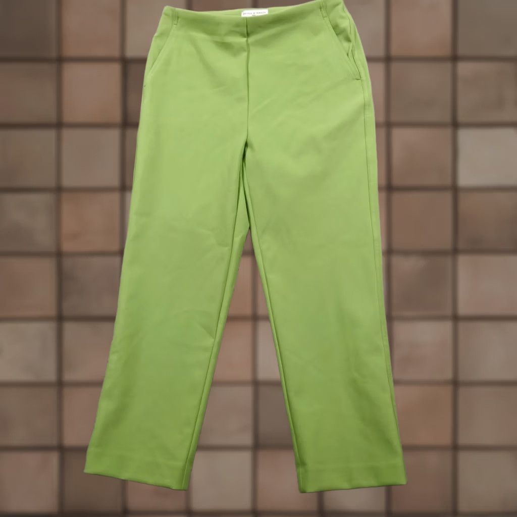 Vintage Maison d'Amélie Paris Women's Ankle Trousers Size 2 Lime Green Chartreuse EUC Size 26" / US 2 / IT 38 - 1 Thumbnail