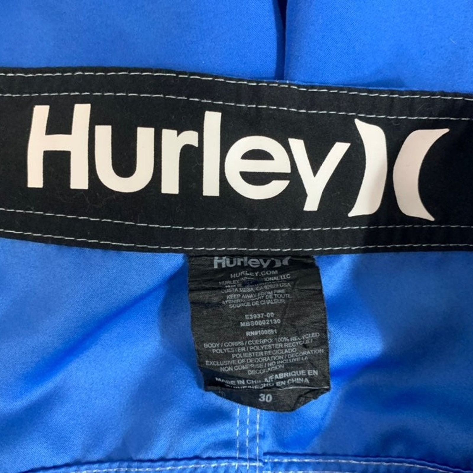 Hurley Hurley Men's Swim Trunks Royal Blue Pockets Size 30 Size US 30 / EU 46 - 8 Thumbnail