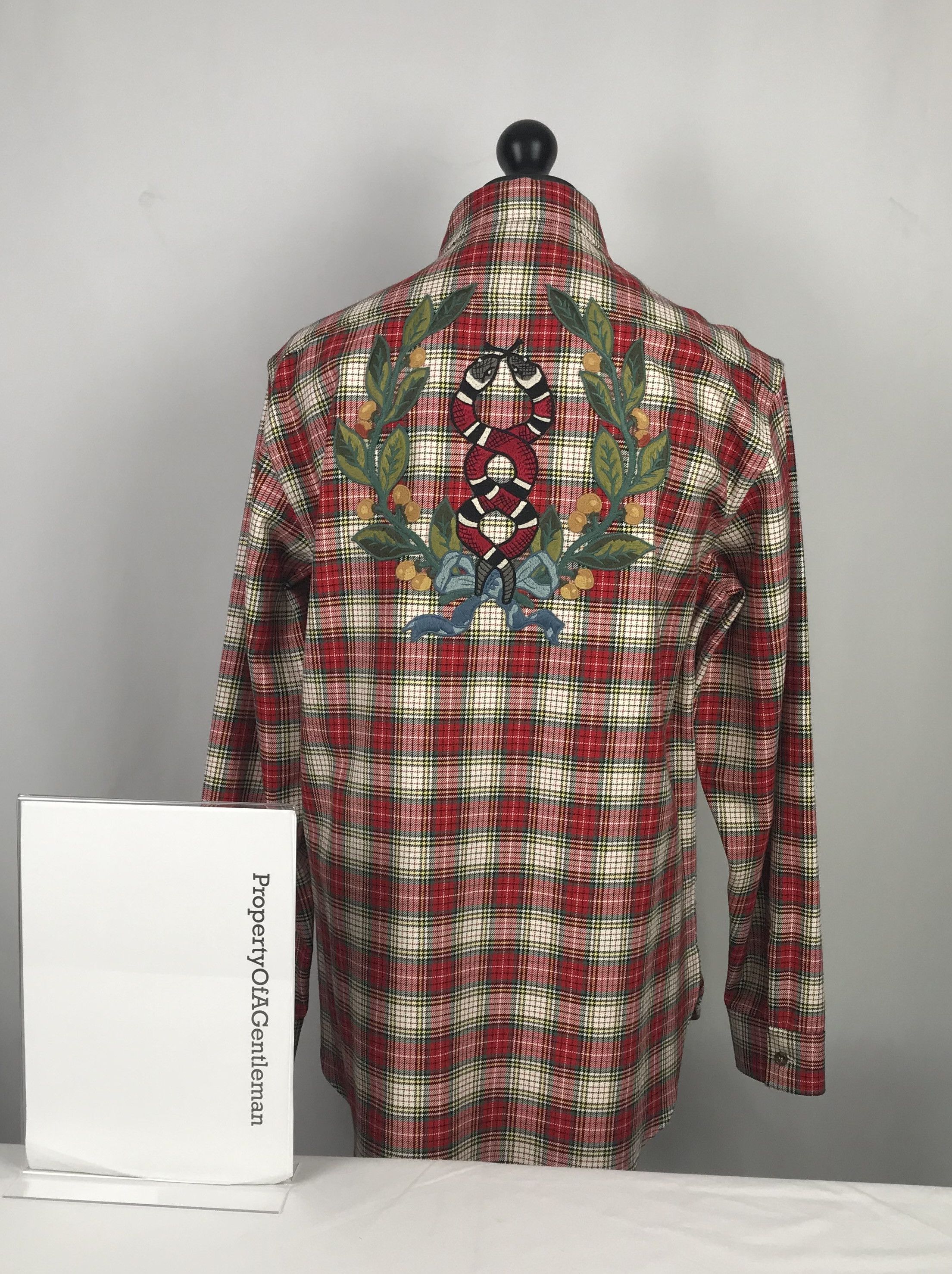 Gucci Gucci Snake Plaid Shirt Size US L / EU 52-54 / 3 - 3 Thumbnail