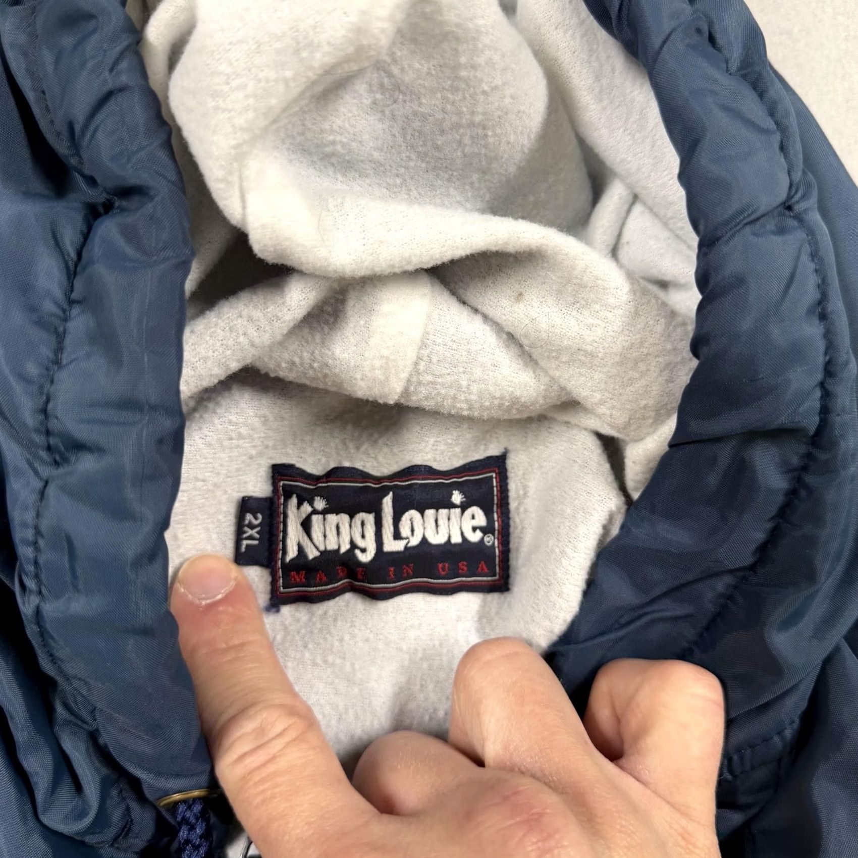 Vintage VINTAGE King Louie Jacket Mens 2XL Blue Hooded Anorak College Lined USA Size US XXL / EU 58 / 5 - 6 Thumbnail