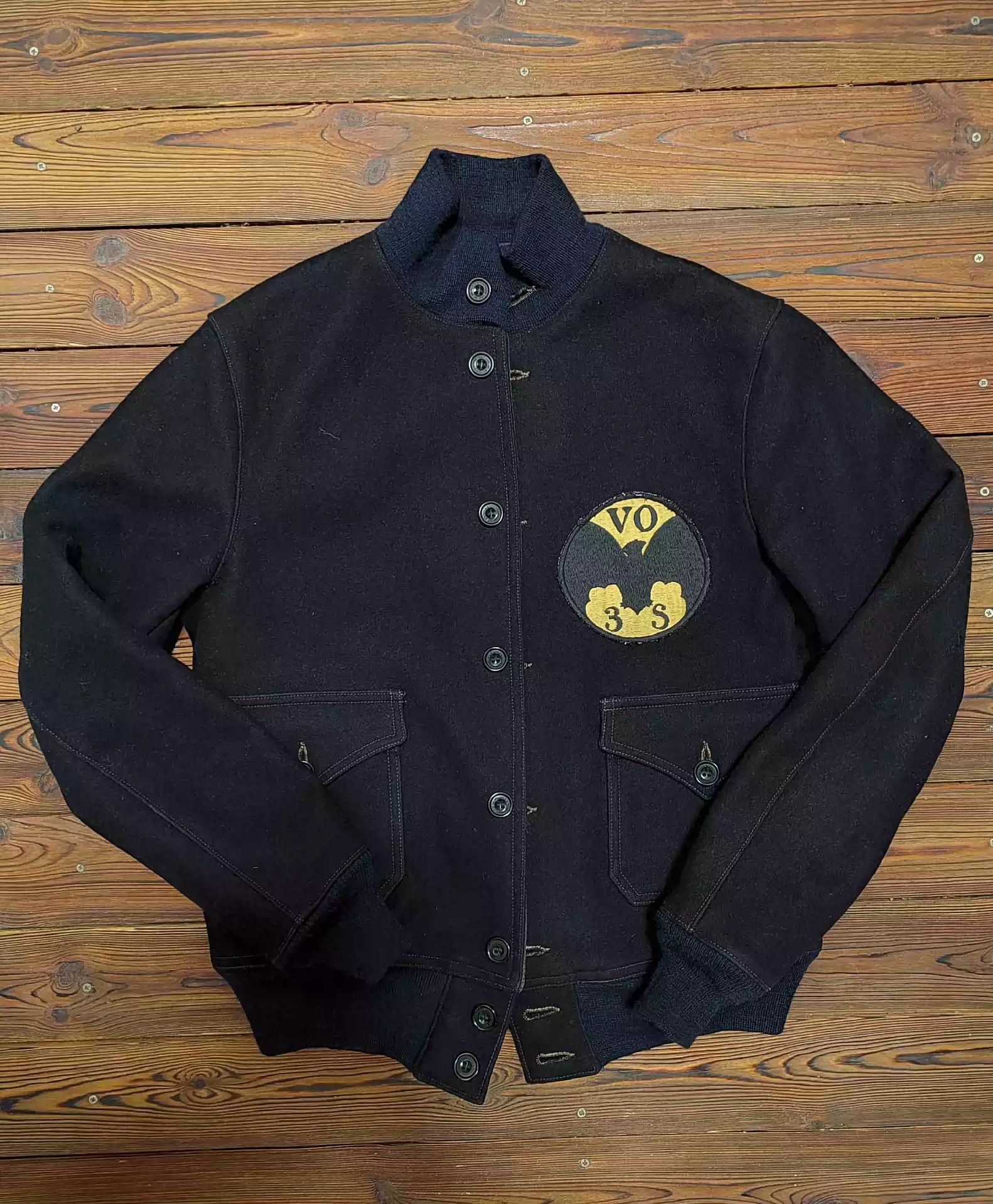 image of Freewheelers Bat Squadron Jacket in Black, Men's (Size Medium)