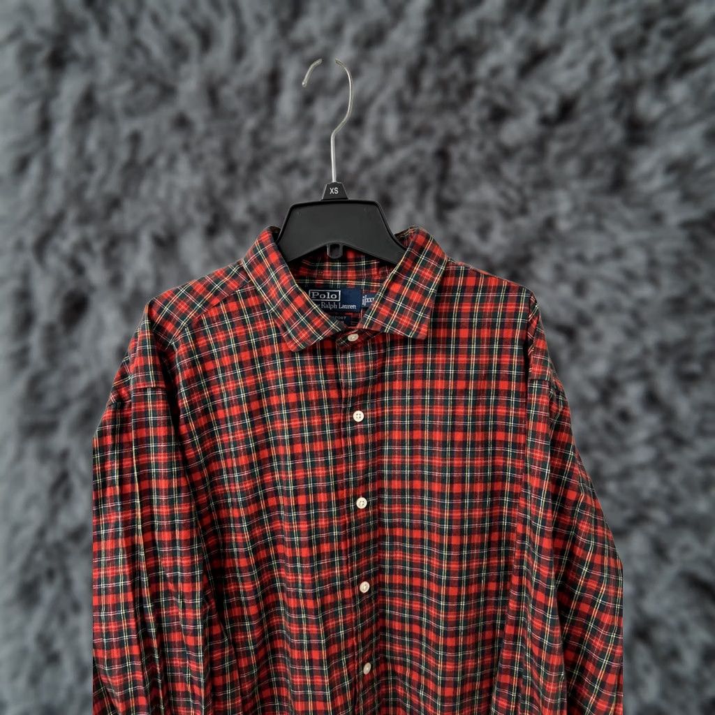 Polo Ralph Lauren Polo Ralph Lauren Estate Sport Shirt Mens 2XL Red Plaid Button-Up Long Sleeve Cotton Casual Shirt Mens Size US XXL / EU 58 / 5 - 1 Thumbnail