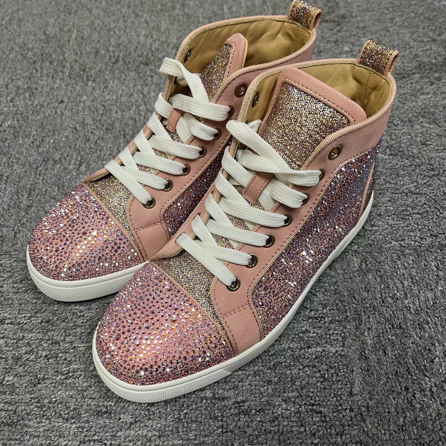 Christian Louboutin Christian Louboutin Pink Hitop Sneakers us_6 Women Size US 6 / IT 36 - 1 Thumbnail