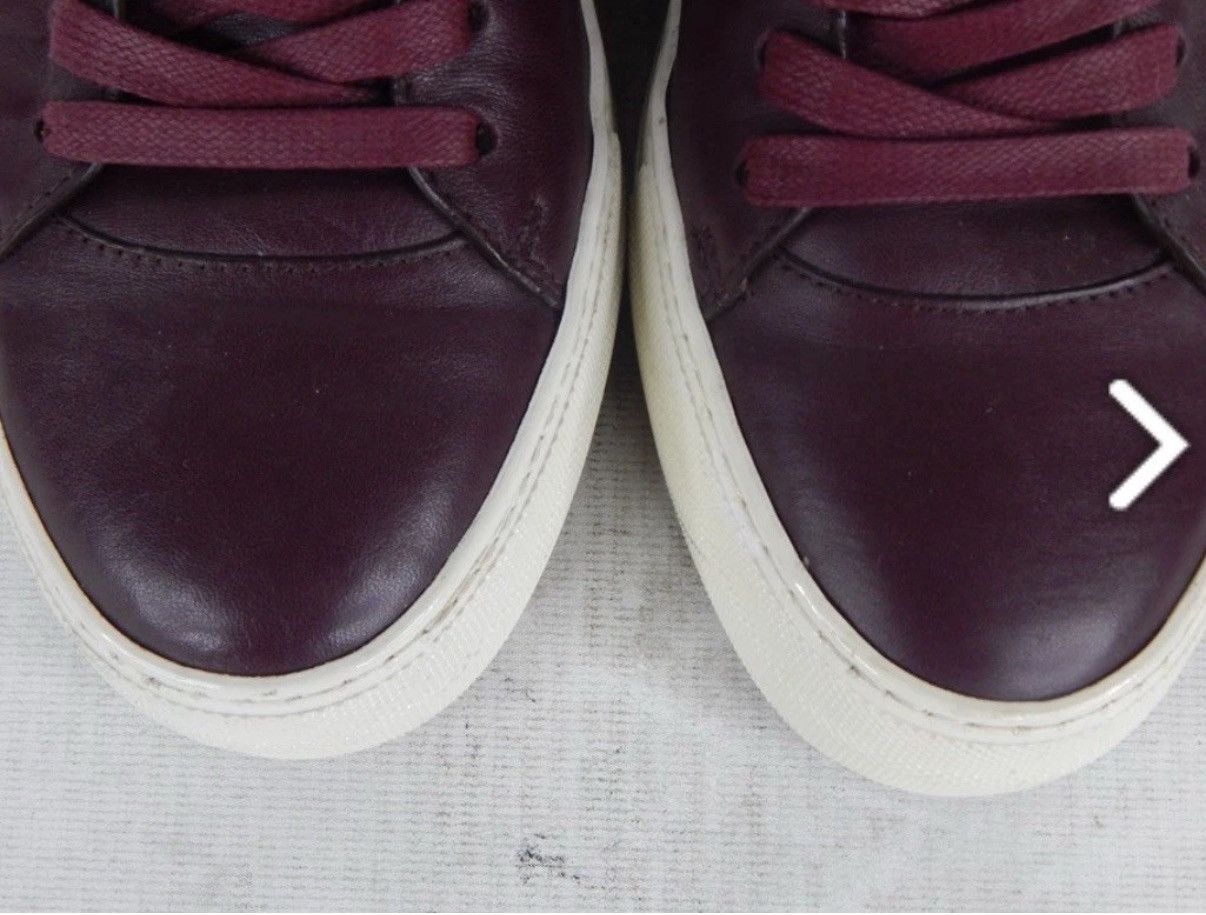 Buscemi Buscemi High-Top Maroon Leather w Feather Trim dz 38 Size US 8 / IT 38 - 3 Thumbnail