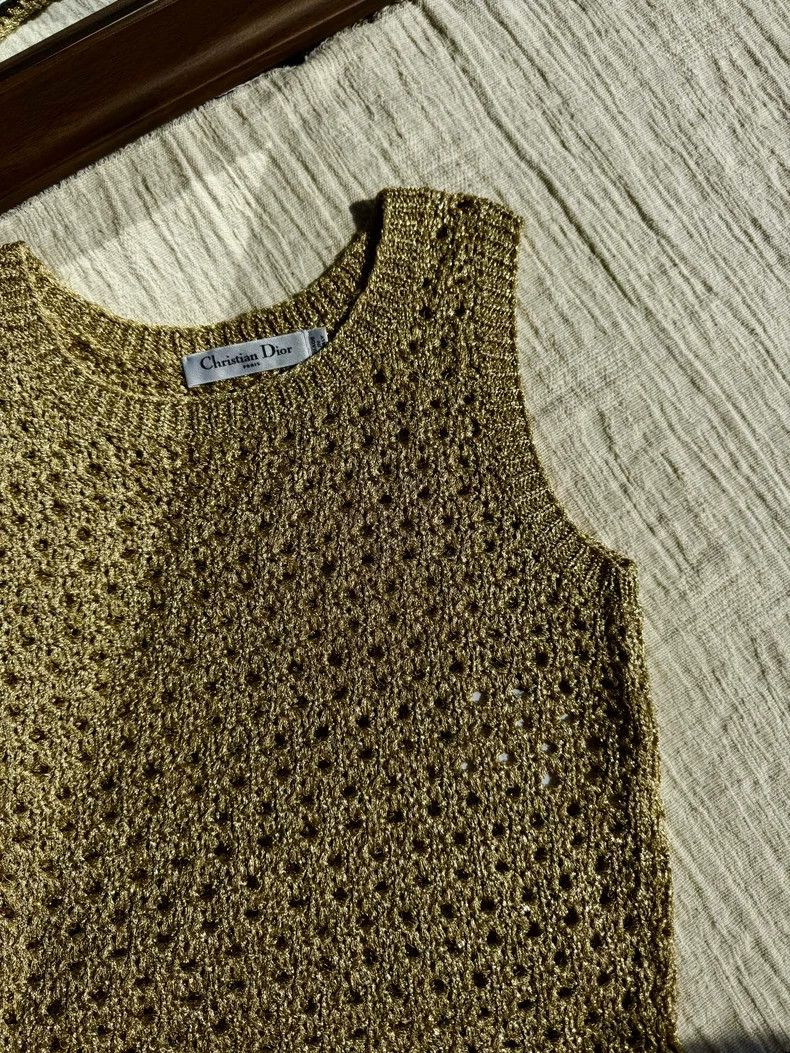 Dior Dior Little Bee CD Embroidered Hollow Gold Vest Size XS / US 0-2 / IT 36-38 - 5 Thumbnail