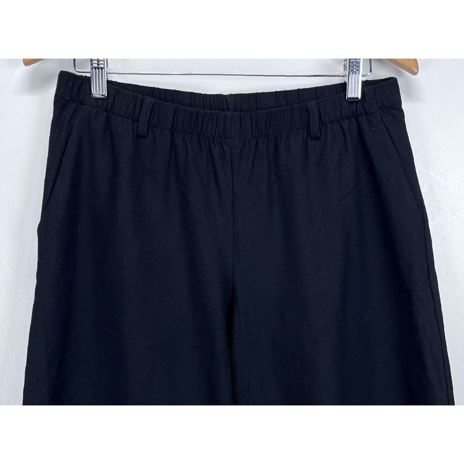 Eileen Fisher Eileen Fisher Women's Wide Leg Crop Pants Sz Small Black Viscose Blend Casual Summer Spring Fall Winter Size 28" / US 6 / IT 42 - 2 Thumbnail