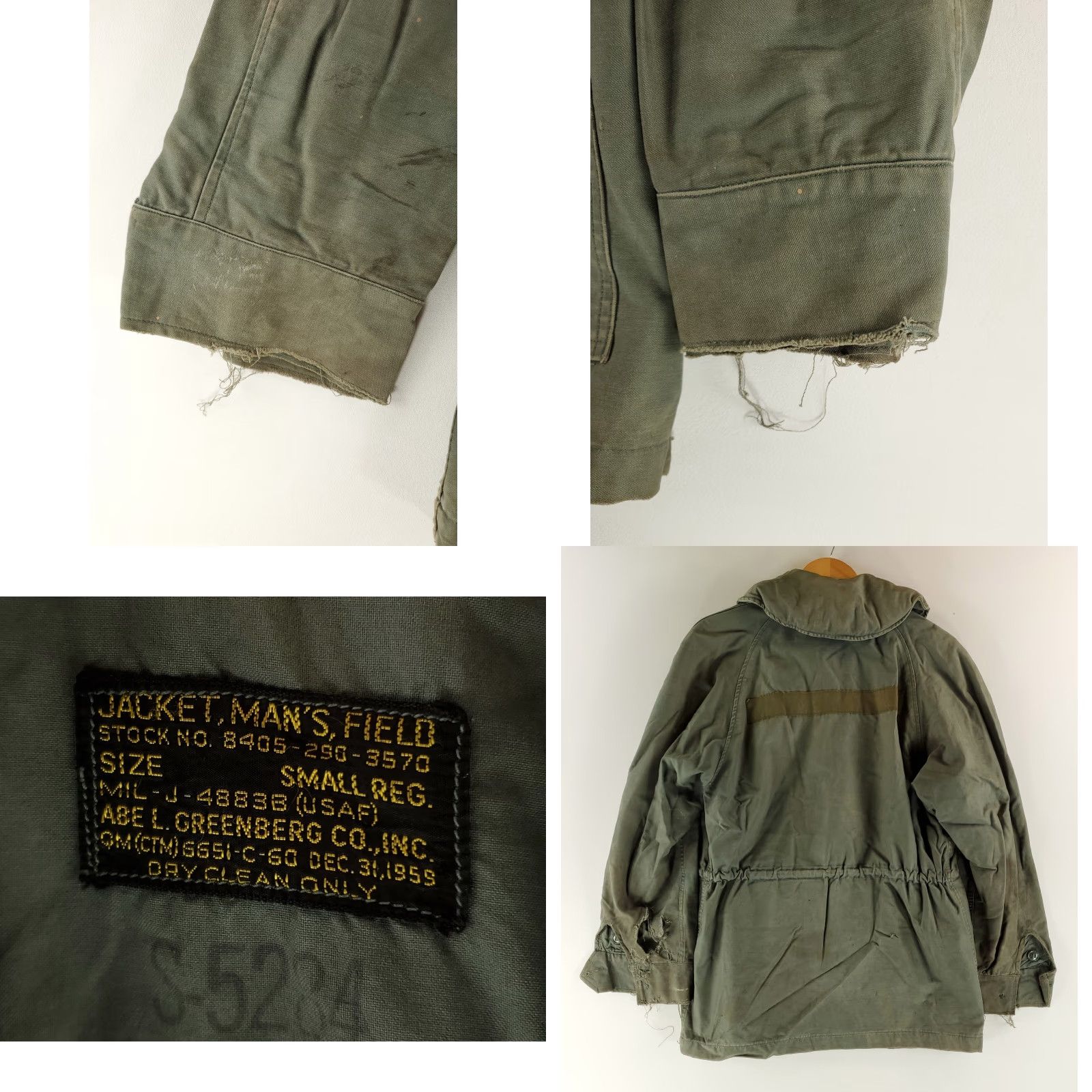 Vintage VINTAGE USAF Field Jacket Mil-J-4883B Hooded Distressed Mens Small Reg Green Jacket Size US S / EU 44-46 / 1 - 8 Thumbnail