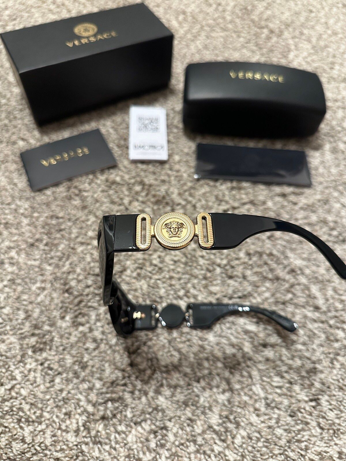 Versace Versace Medusa Biggie Shades Sunglasses Black/Gold | Grailed