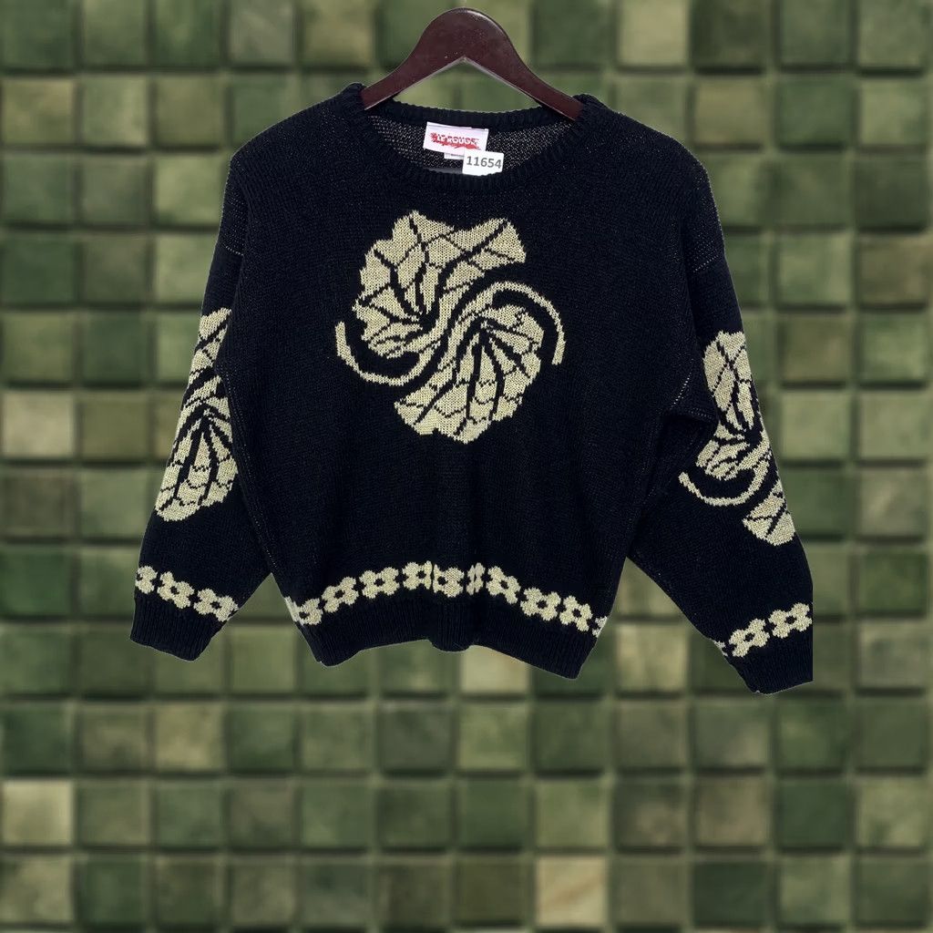 Vintage VINTAGE Le Rouge Sweater Shirt Womens M Black 90s 80s Knit Casual Crew Neck Long Sleeve Pullover Size M / US 6-8 / IT 42-44 - 1 Thumbnail