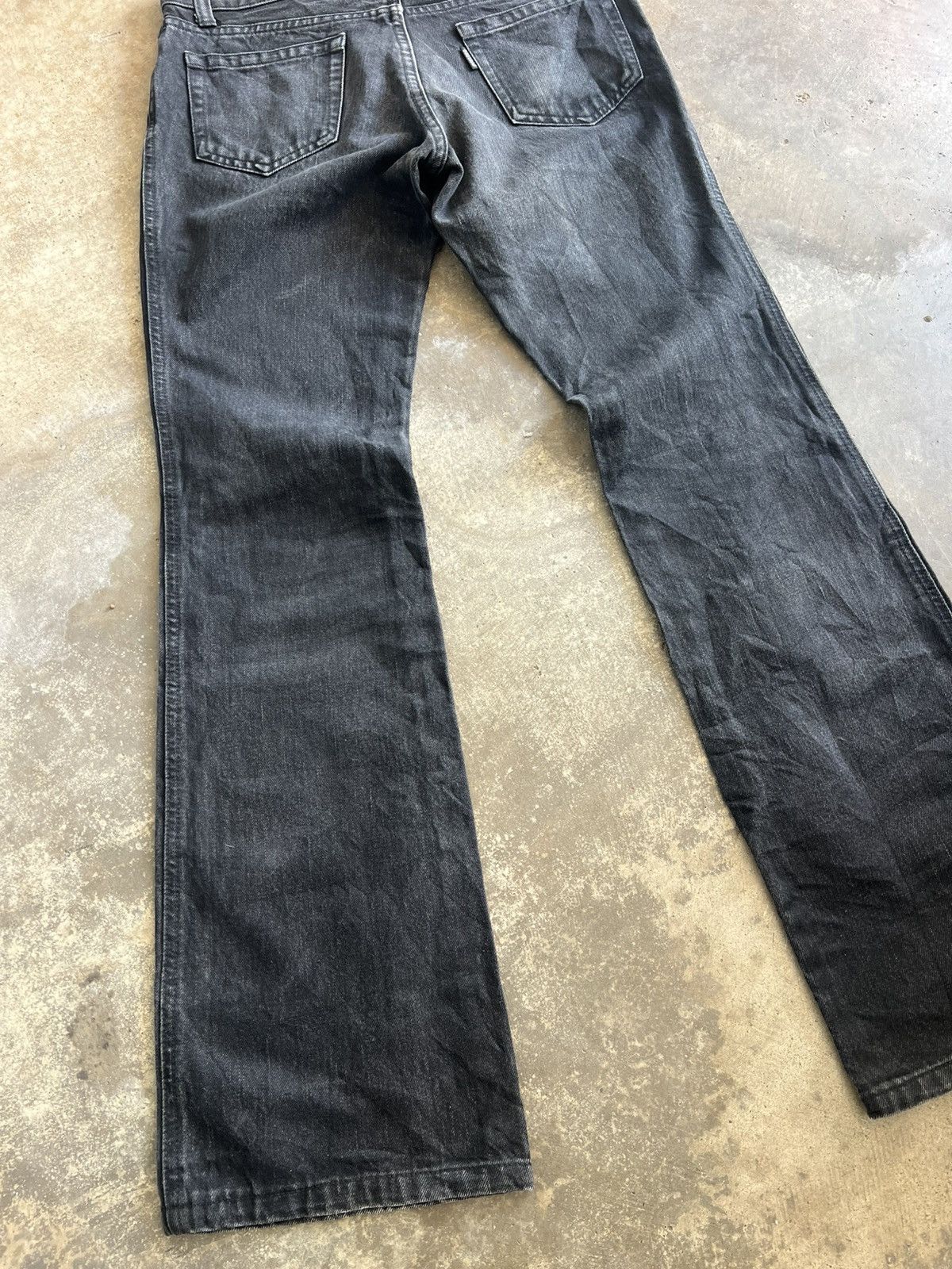 5351 POUR LES HOMMES Y2K 5351 Pour Les Homme Flare Python Black Denim Size US 33 - 20 Thumbnail