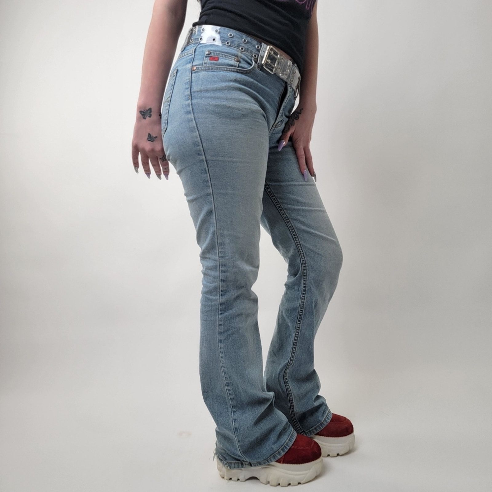 Vintage Vintage Y2K Flare low rise light wash Paris Blues Jeans - 9 Size 29" - 2 Thumbnail