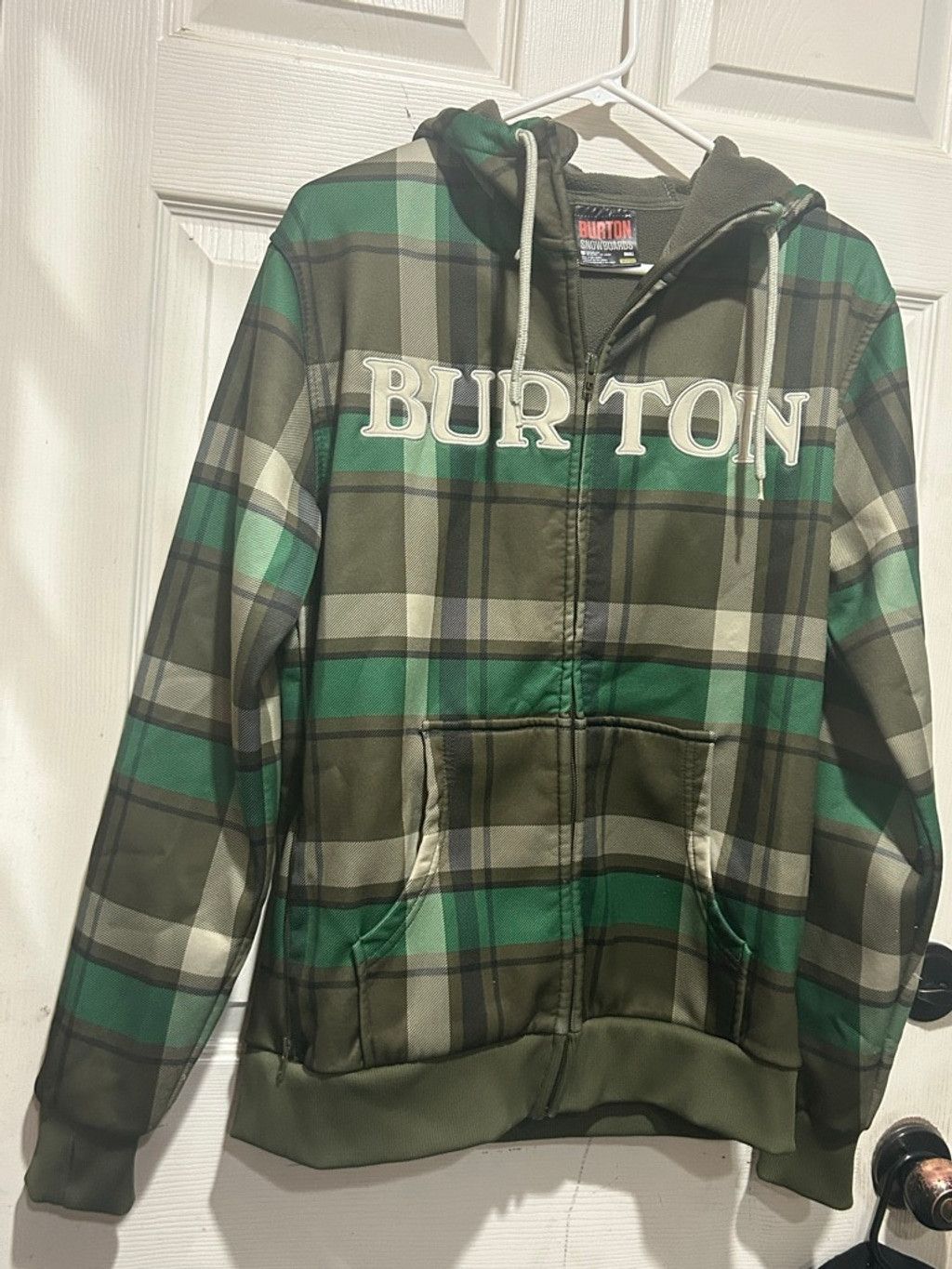 Burton Men's Burton Green Plaid Full-Zip Hoodie S Size US S / EU 44-46 / 1 - 1 Thumbnail