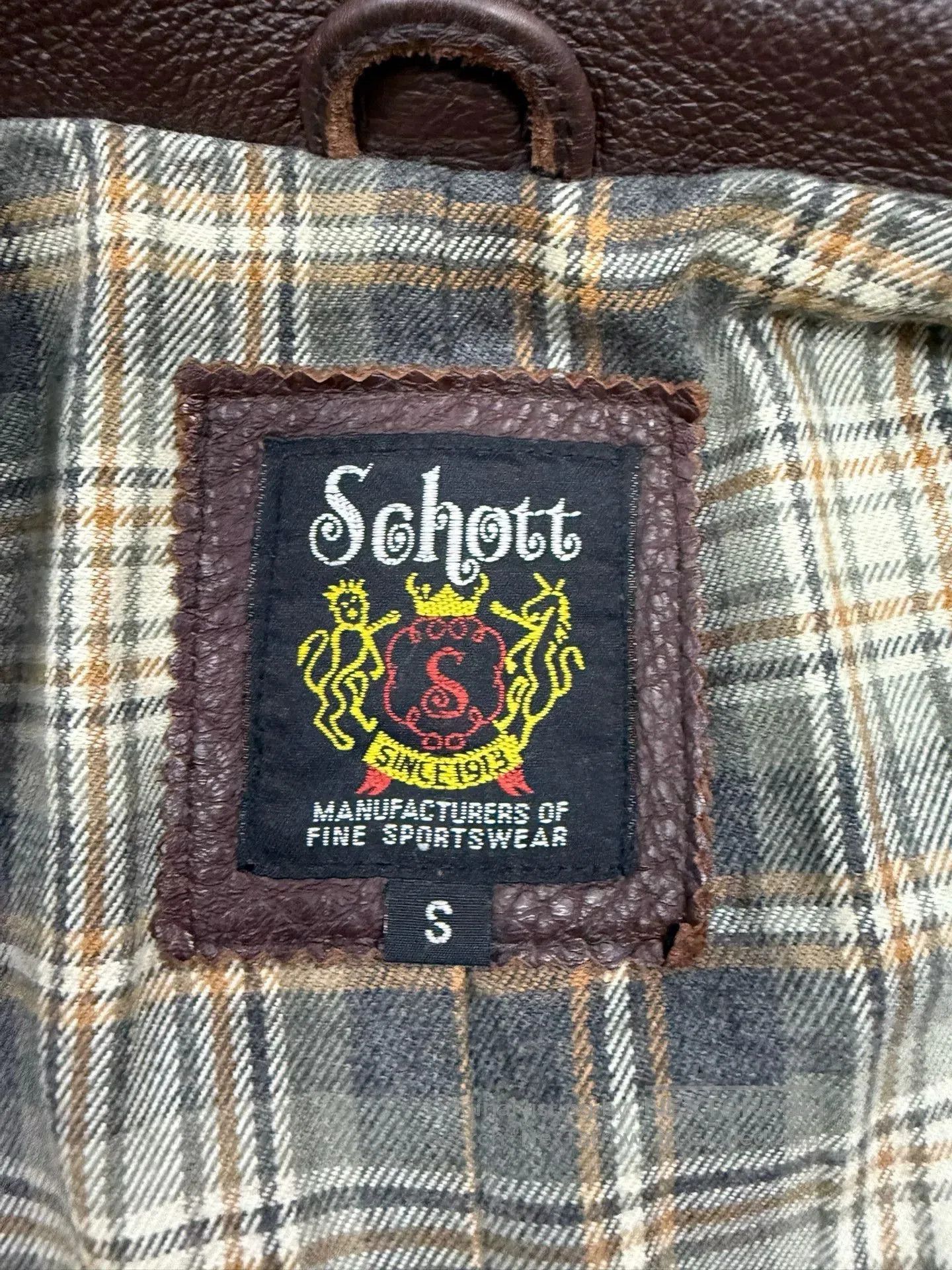 Schott Schott Men's Leather Motorcycle Jacket. Size US S / EU 44-46 / 1 - 4 Thumbnail